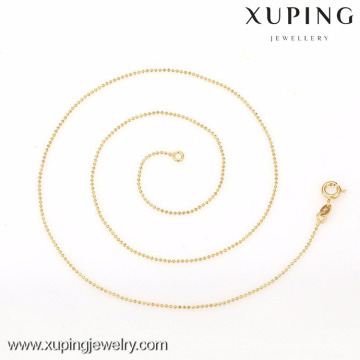 42614- Xuping Simple Design Damenmode Gold Dünne Kette Bead Halsketten